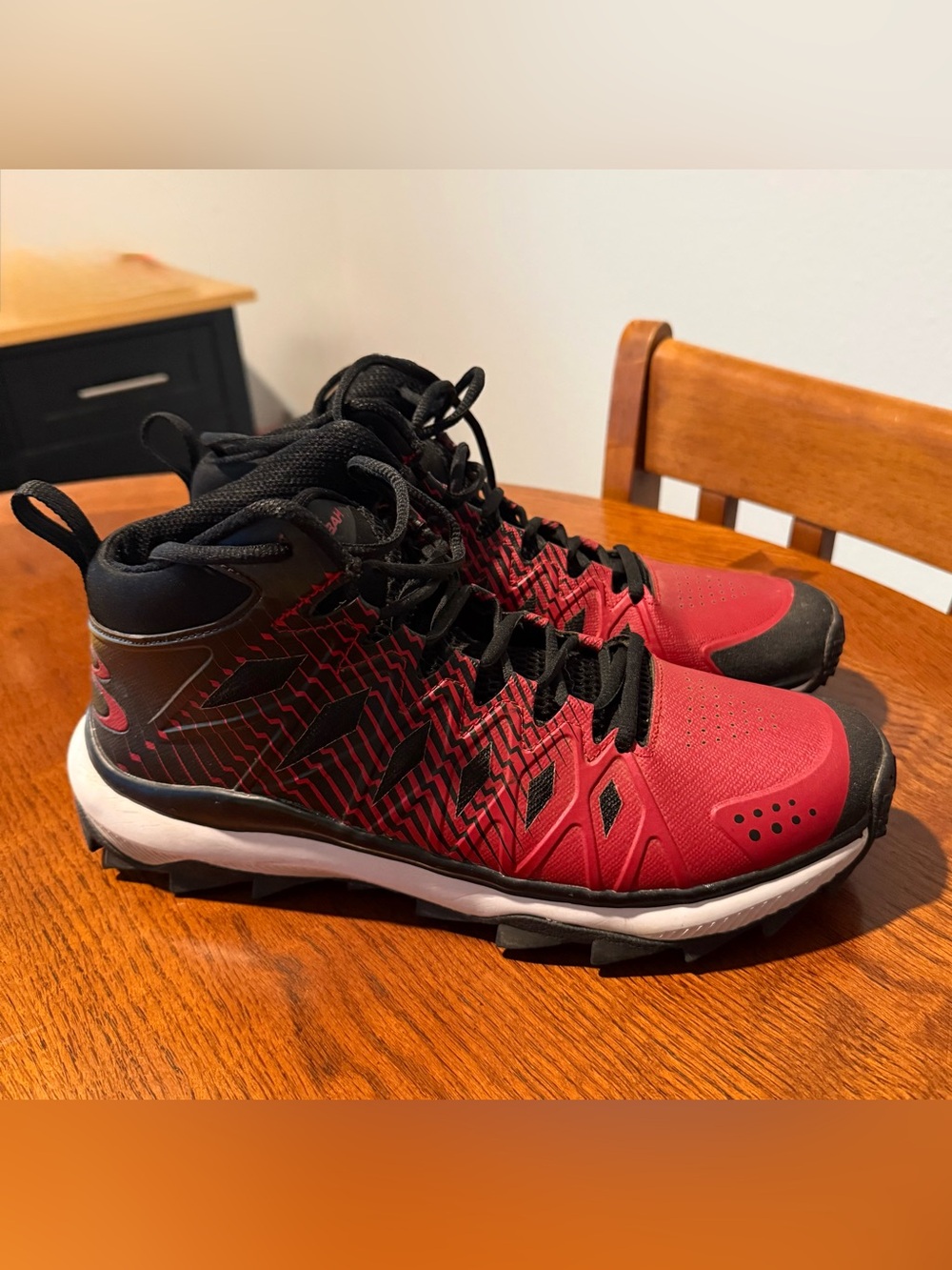 Men's Red and Black baseball/softball turf shoes size 12